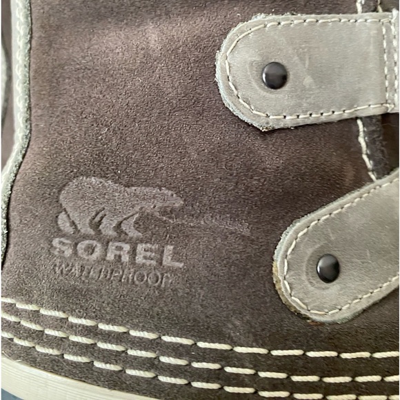 SOREL Joan Of Arctic Quarry/Black Waterproof Faux Fur Winter Snow Boots SZ 8 - Picture 9 of 9